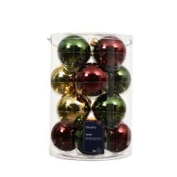 Baubles Green Red Gold 16Pack