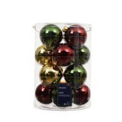 Baubles Green Red Gold 16Pack