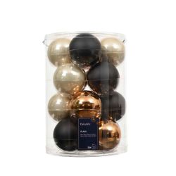 Baubles Black Brown Pearl 16Pack