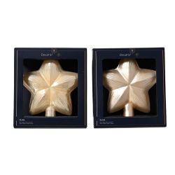 Glass Tree Star Topper Pearl 17cm
