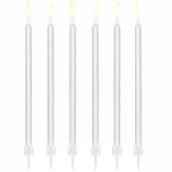 White Birthday Candles 12 Piece