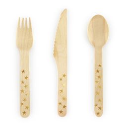 Gold Star Wooden Cutlery - 18 Piece