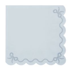 Ruffled Misty Blue Napkins 12 Piece
