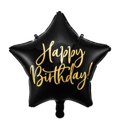 Foil Balloon Happy Birthday - Black