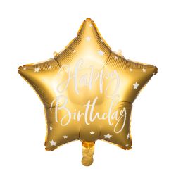 Foil Balloon Happy Birthday - Gold
