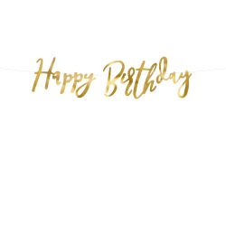 Happy Birthday Banner Gold