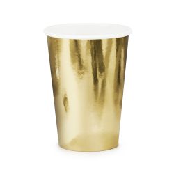 Metallic Gold Cups 220ml - 6 Pack