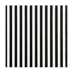 Stripes Napkins Black 20 Piece
