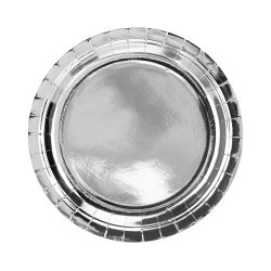 Silver Round Plates 23cm 6 Piece
