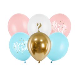 Boy or Girl Balloons 30cm 6 Piece