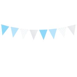 1st Birthday Garland Flags - Blue & White