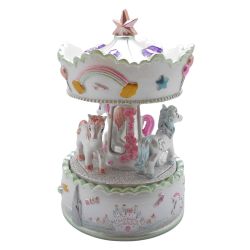 Revolving Musical Carousel 16cm White