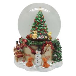 Musical Tree with Snowman Water Globe 16cm
