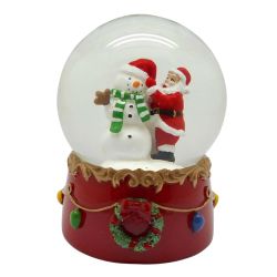 Snowman Snow Globe 8cm Red