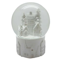 Musical House Snow Globe 14cm White