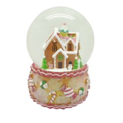 Musical Gingerbread House Snow Globe 14cm