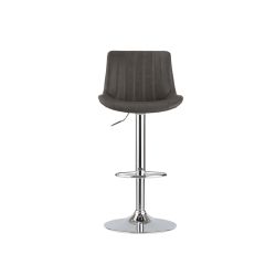 Westbury Grey Leather Barstool