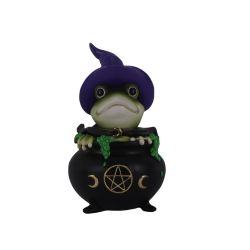 Frog Wizard In Cauldron 25 Cm
