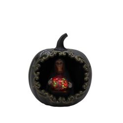 Pumpkin With Witch 24 Cm Black