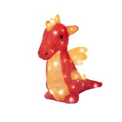 Acrylic Dragon Cool White Led 37cm Red