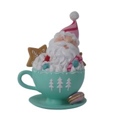Santa In Mug 17cm Green