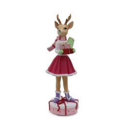 Deer Girl With Gift 25cm