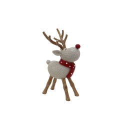 Deer With Scarf Beige 14cm