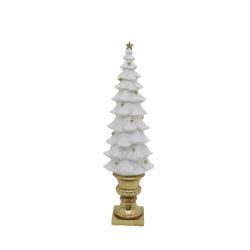 Gold Base Christmas Tree 53cm White