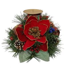 Red Flowers Candleholder 20cm