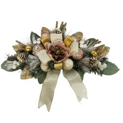 Pink Swag With Gold Decorations 65cm