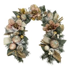 Pink Garland With Gold Decorations 5Ft