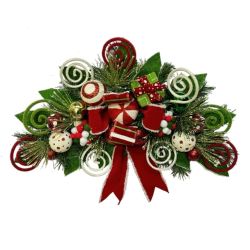 Green Red & White Swag 65cm