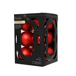 Shatterproof Baubles Red 6cm 12Pack