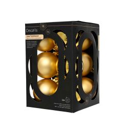 Shatterproof Bauble Gold 6cm 12Pack