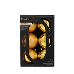Shatterproof Baubles Gold 8cm 6Pack