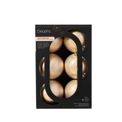 Shatterproof Baubles Pearl 8cm 6Pack