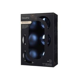 Shatterproof Baubles Dark Blue 8cm 6Pack