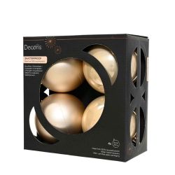 Shatterproof Baubles Rosemary Pearl 10cm 4Pack