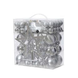 Shatterproof Baubles & Topper Pearl 67Pack