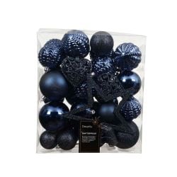 Shatterproof Baubles And Star Dark Blue 43Pack