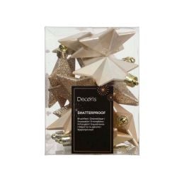 Shatterproof Star Baubles Pearl 12Pack