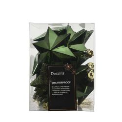 Shatterproof Star Baubles Green 12Pack