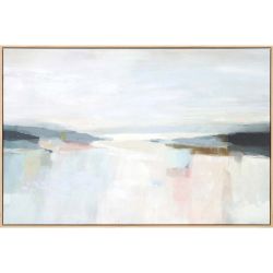 Abstract 90x60 Karft Paper Printing with Capped Frame and Hand Paint