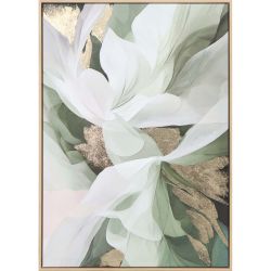 Flowers Set of 2 50x70 Printed Canvas with Capped Frame and Hand Paint