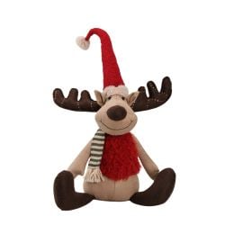STANDING REINDEER WITH RED SCARF 37CM