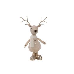 Standing Reindeer With Gold Boots 46cm