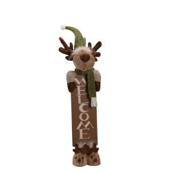 Standing Reindeer With Welcome Sign 47cm
