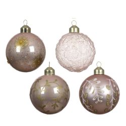 Glass Bauble Pink 8Cm