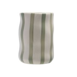 Green Stripe Ceramic Tumbler