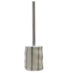 Green Stripe Ceramic Toilet Brush Holder